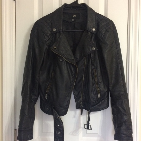 H&M Jackets & Blazers - H&M FAUX LEATHER MOTO JACKET